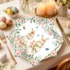 20 Pieces Easter Napkins, Disposable Cute Rabbit Napkins, 6.506.50 Inches Spring Flower Easter Bunny And Carrot Paper Decorative Napkin for Easter Spring Holiday Birthday Party Home (white) view 3