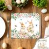 20 Pieces Easter Napkins, Disposable Cute Rabbit Napkins, 6.506.50 Inches Spring Flower Easter Bunny And Carrot Paper Decorative Napkin for Easter Spring Holiday Birthday Party Home (white) view 4