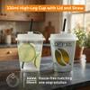 12 oz Clear Disposable Plastic Cups with Lids and Straws, 100 Pack, BPA-Free, for Iced Coffee, Cold Drinks, Boba Tea, Milktea (Silver) view 3