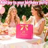 FUNCANDLE Rose Pink 13" Sweet 18th Birthday Gift Bags with Greeting Handles and Ribbon Present Bags,Perfect for Girls 18th Year Old Birthday Party Wrapping Bag Celebrating Anniversaries view 4