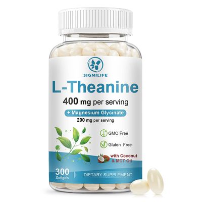 SIGNILIFE L-Theanine 400mg with Magnesium Glycinate,300 Softgels