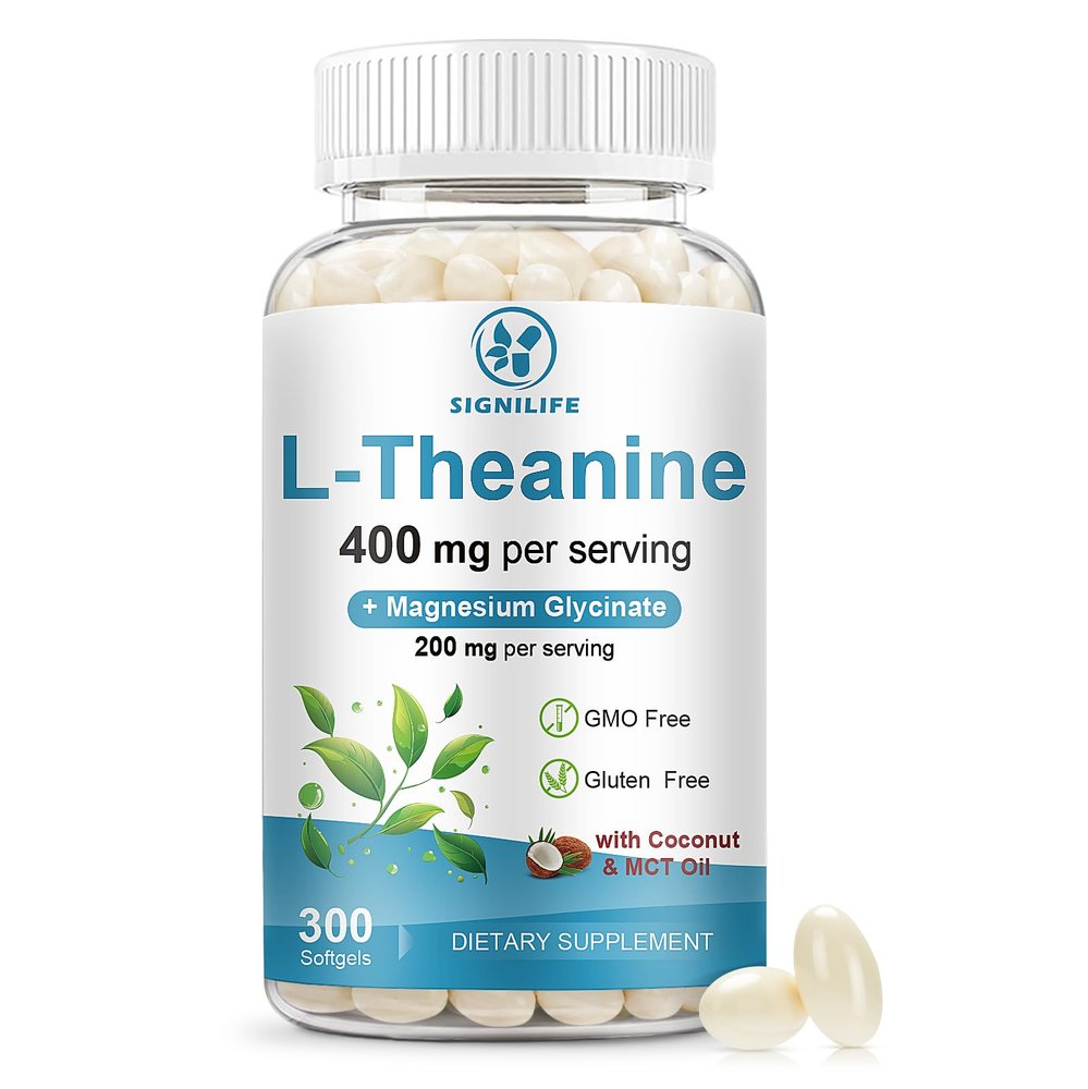 SIGNILIFE L-Theanine 400mg with Magnesium Glycinate,300 Softgels