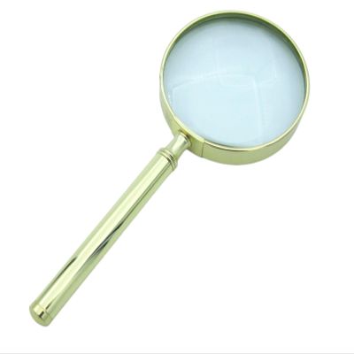 10X Handheld Magnifying Glass 65mm Mini Magnifier Copper HD Optical Lens for Jewelry Identification, Student Observation Learning, Book & Newspaper Map Reading