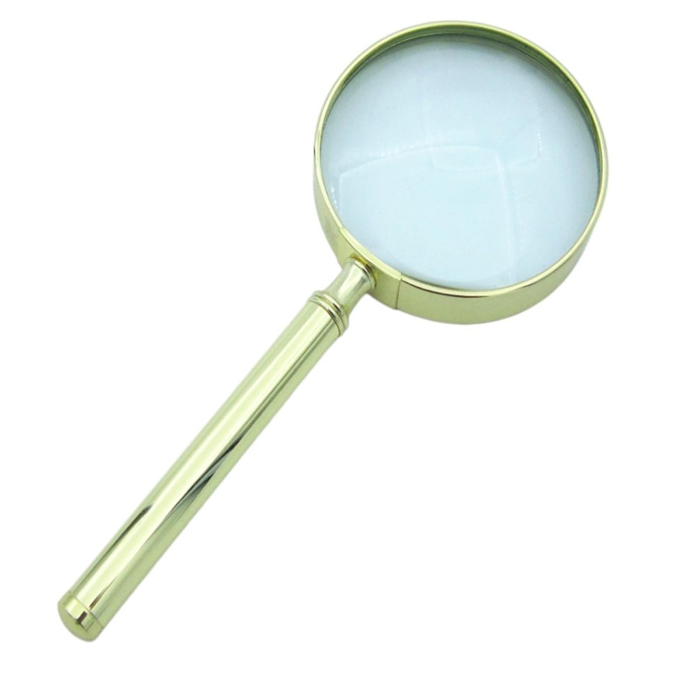 10X Handheld Magnifying Glass 65mm Mini Magnifier Copper HD Optical Lens for Jewelry Identification, Student Observation Learning, Book & Newspaper Map Reading