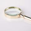 10X Handheld Magnifying Glass 65mm Mini Magnifier Copper HD Optical Lens for Jewelry Identification, Student Observation Learning, Book & Newspaper Map Reading view 2