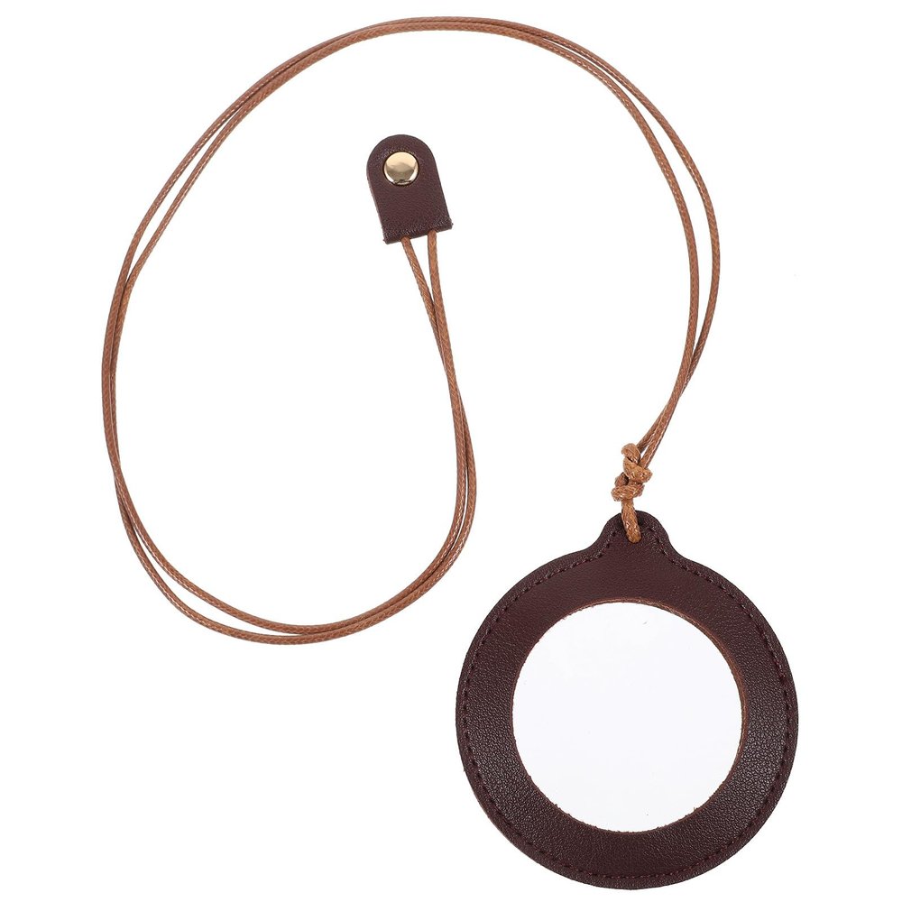 JEWEDECO Portable Leather Hanging Magnifying Glass for Seniors, High-Definition Reading Magnifier with Neck Strap, Brown Book and Laptop Screen Magnifier for Visual Impairment