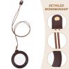 JEWEDECO Portable Leather Hanging Magnifying Glass for Seniors, High-Definition Reading Magnifier with Neck Strap, Brown Book and Laptop Screen Magnifier for Visual Impairment view 3