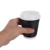 AMUSLESUR 50pcs 250ml Insulated Double Wall Kraft Paper Coffee Cups with Lid, Corrugated Disposable Cups for Hot and Cold Drinks, Office Home Party Use view 4