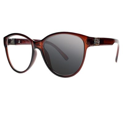 SightPerk Women Cat Eye Transition Photochromic Bifocal Rhinestones Readers Reading Glasses Sun Reader (Brown, 1.5, x)