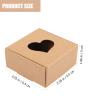 WRITWAA Kraft Paper Boxes with Hollow Heart Window, 20pcs 65x65x30mm Soap Packaging Boxes with Lids for Party Favors and Candy Packaging view 2