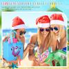 Hillban 32 Pcs 8 x 8 x 6 Inch Christmas in July Fruit Treat Bags Hawaii Tropical Party Favor Gift Bags Summer Beach Flamingo Watermelon Non Woven Totes with Handles for Party Supplies view 4