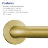 Stardrix 24-Inch ADA Compliant Grab Bar, 1.5" Diameter, Concealed Mounting Flanges, Handicap Friendly, Commercial & Residential Bathrooms, Brushed Gold Stainless Steel view 3