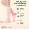 Wellow Aerolite+ Knee High Compression Socks for Women & Men 18-25mmHg Circulation & Swelling Relief for Travel, Nurses, Pregnancy Breathable & Moisture-Wicking Bamboo Powder Pink, L view 3