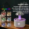 7-color Led Rain Humidifier & Aroma Diffuser With Remote - Water Drip & Waterfall Design For Large Rooms & Bedrooms - Essential Oil Compatible White view 3