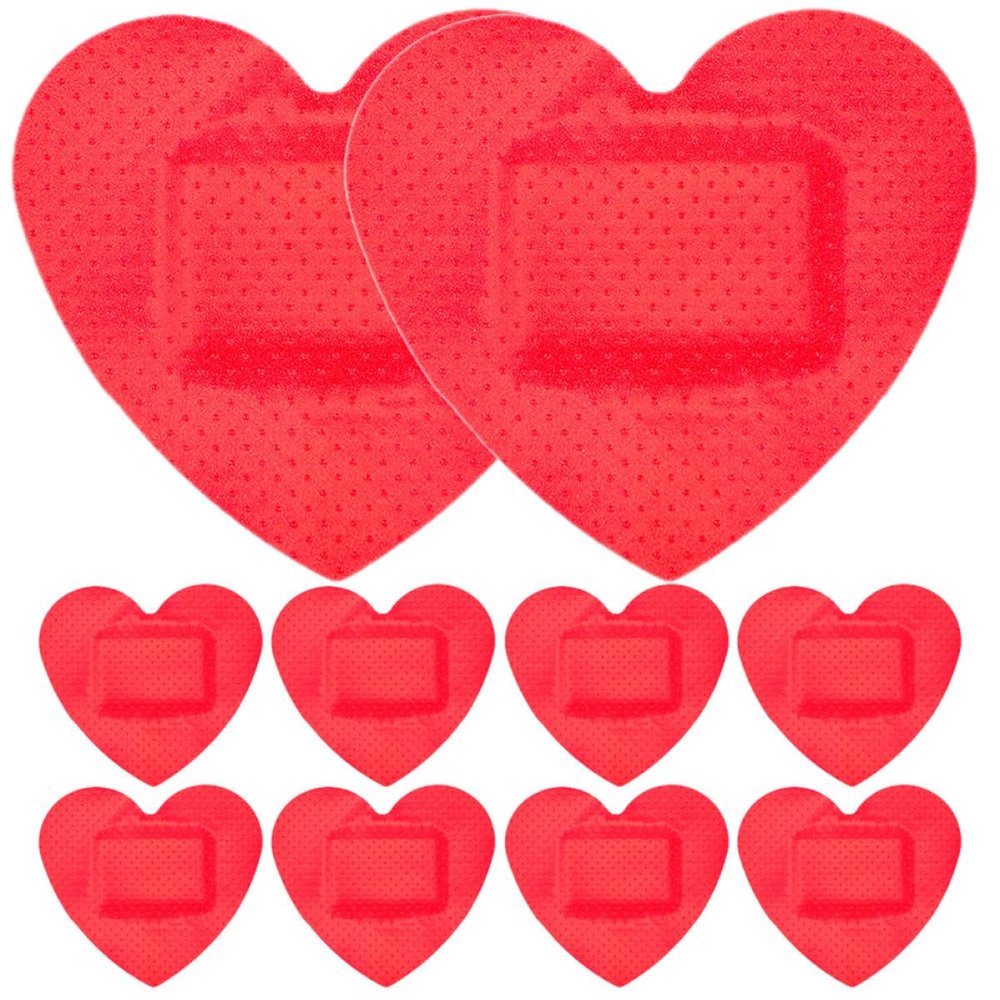 DOITOOL Heart Shaped Care Bandages 10pcs Self Adhesive Breathable Adhesive Patches for Delicate Epidermis Emergency Dressings