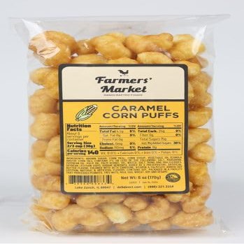 Farmers Market Foods Caramel Corn Puffs Sweet & Crunchy Gourmet Corn Snacks, Light & Airy Caramel-Coated Puff Corn, Family-Friendly Treat, Perfect for Parties, Gifts & Everyday Snacking 8 oz