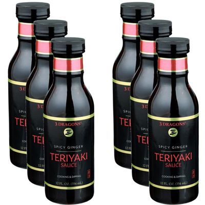 3 Dragons Teriyaki Ginger Spicy Sauce 12 oz (Pack of 6)