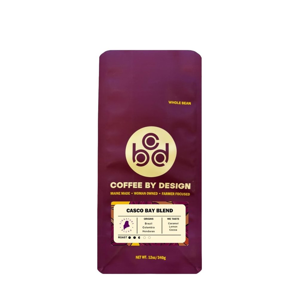 Casco Bay Blend - Roasted by Coffee By Design - Whole Bean Coffee - 12 Ounce Bag