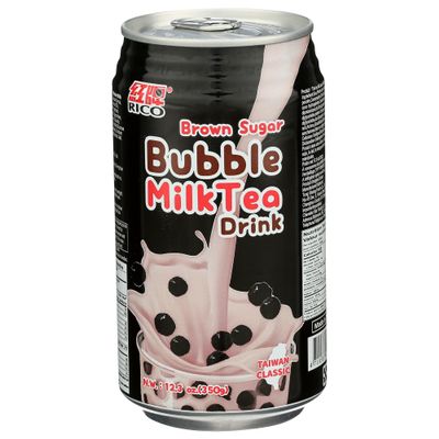 Rico Tea Bubble Brown Sugar Milk 12.3 fl oz (Pack of 12)