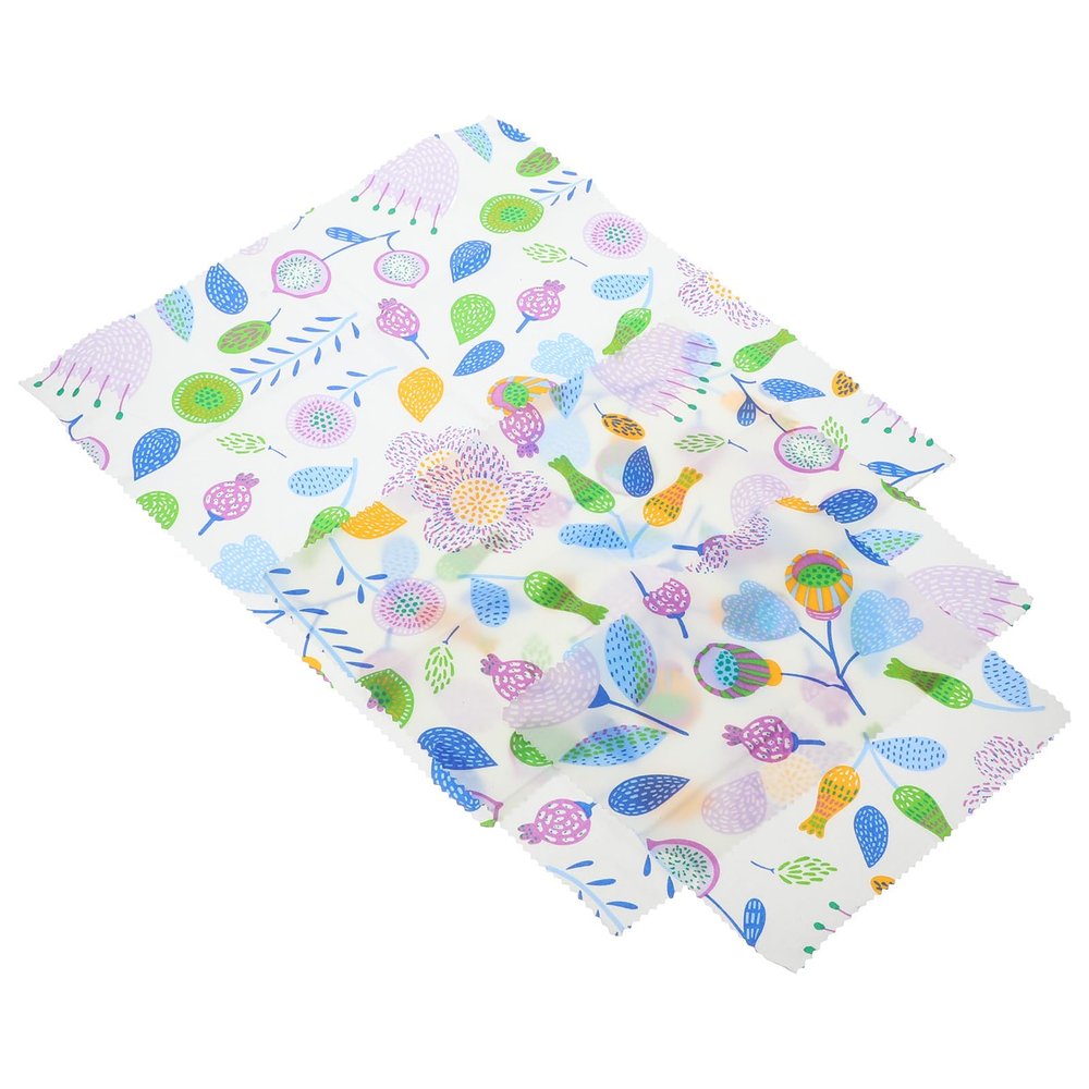 MAGICLULU 3pcs Organic Beeswax Food Wraps Set (s, M, L) Reusable Printed Sandwich Wraps for Kitchen Food Storage and Eco-friendly Preservation