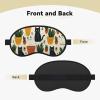 Cute White Black Cats & Potted Plants Sleep Mask Block Out Light Eye Mask for Women Men Full Night Sleeping view 2