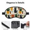 Cute White Black Cats & Potted Plants Sleep Mask Block Out Light Eye Mask for Women Men Full Night Sleeping view 3