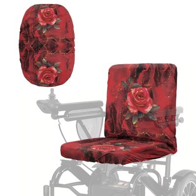 LedBack Wheelchair Covers Accessories Electric Wheelchair Seat Cover Red Rose Professional Protector for Electric Mobility Scooter, Easy to Install