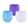 Adult Leakproof Underwear for Incontinence, Washable Low Noise Reusable Adult Diaper Cover, Plastic Pants Cover(Blue+Purple+White,Small) view 1