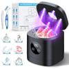 TEBAL Ultrasonic Retainer Cleaner Machine, 52kHz Ultrasonic Denture Cleaner for Mouth Guards, Braces, Toothbrush Heads, Jewelry, Dental Ultrasonic Cleaner with 250ML Capacity & Cleaning Brush, Black view 1