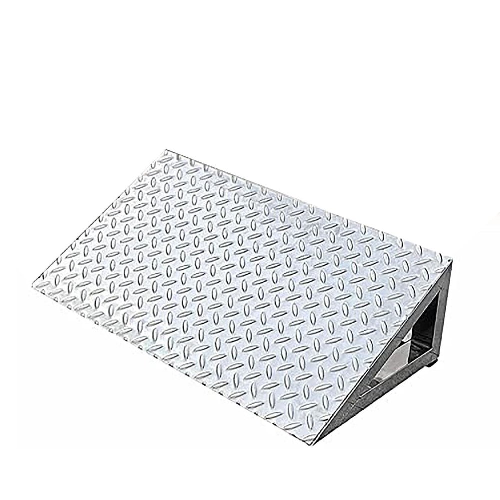 Portable Wheelchair Ramp, Stainless Steel Non-Skid Curb for Scooters, Walkers & Carts, Triangular Stable Design, 100x30x10cm, Durable Threshold Access Solution