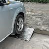 Portable Wheelchair Ramp, Stainless Steel Non-Skid Curb for Scooters, Walkers & Carts, Triangular Stable Design, 100x30x10cm, Durable Threshold Access Solution view 2