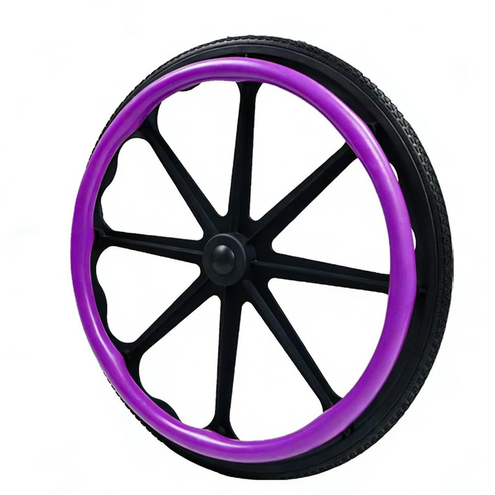 Wheelchair Push Rim Covers,1 Pair 24inch Wheelchair Push Rim Covers Silicone Non-Slip Wear-Resistant Handrim Protective Cover for Rear Wheel Grips (Purple,22 in)