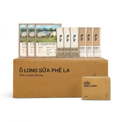 Phe La Vietnamese Milk Tea Kit DIY Oolong Milk Tea Set Make Caf-Style Milk Tea at Home No Machine Needed Multiple Flavors & Servings -By Veefood (Traditional Oolong)