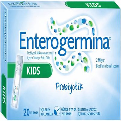 EnterogerminaKids - 20 Liquid Vials for Kids Gluten Free, Lactose Free, Sugar Free