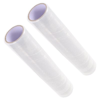 HOOWIFFY Disposable Pe Food Cling Wrap Roll 2pcs, 25cm X 45m Large Kitchen Food Save Wrap with Cutter, Thin Film for Fruit Vegetable Storage and Meal Prep