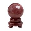 SBOTTON Natural Strawberry Ball Crystal Sphere with Wood Stand, Reiki Chakra Energy Healing Stone Figurine Home Decor, Gifts for Friends (40Mm-50Mm) view 2