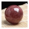 SBOTTON Natural Strawberry Ball Crystal Sphere with Wood Stand, Reiki Chakra Energy Healing Stone Figurine Home Decor, Gifts for Friends (40Mm-50Mm) view 3