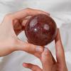 SBOTTON Natural Strawberry Ball Crystal Sphere with Wood Stand, Reiki Chakra Energy Healing Stone Figurine Home Decor, Gifts for Friends (40Mm-50Mm) view 4