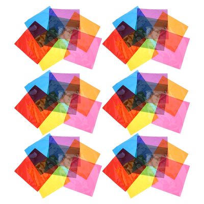 CORHAD 90pcs Multi-color Translucent Cellophane Sheets 10x10cm for DIY Crafts and Wrapping, Light Diffusing Film with 7 Colors Including, Suitable for Art Projects and Holiday