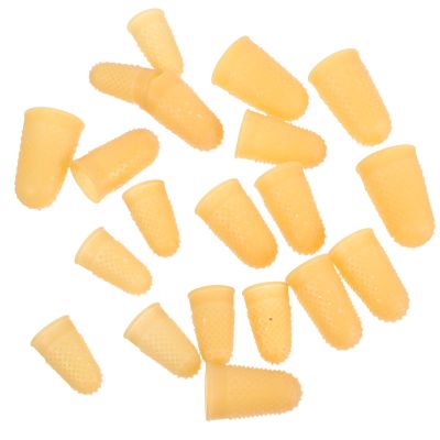 ULTECHNOVO 20pcs Skin Color Rubber Finger Sleeves Anti-Static Gel Finger Protectors Silicone Fingertip Covers for Industrial Safety and Hand Protection
