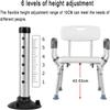 Waterproof Shower Chair with Arms and Back, Portable Stools for The Elderly Disabled,Adjustable Heavy Duty Anti-Slip Bathtub Seat with Cushion(B) view 3