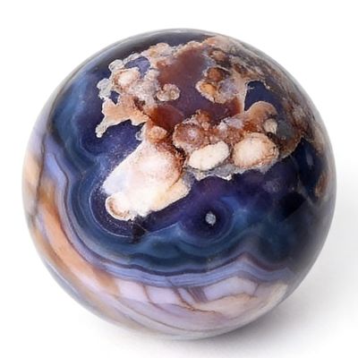 SBOTTON Natural Blue Cherry Ball Crystal Sphere with Wood Stand, Reiki Chakra Energy Healing Stone Figurine Home Decor, Gifts for Friends (50Mm-60Mm)