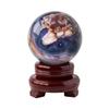 SBOTTON Natural Blue Cherry Ball Crystal Sphere with Wood Stand, Reiki Chakra Energy Healing Stone Figurine Home Decor, Gifts for Friends (50Mm-60Mm) view 2
