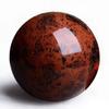 SBOTTON Natural Red Obsidian Ball Crystal Sphere with Wood Stand, Reiki Chakra Energy Healing Stone Figurine Home Decor, Gifts for Friends (90Mm-100Mm) view 1