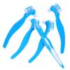 DECHOUS 5pcs Blue Double-Head Denture Toothbrush Set for False Teeth Cleaning, Soft Bristles Denture Care Brush, Portable Oral Hygiene Tool for Daily Use view 1