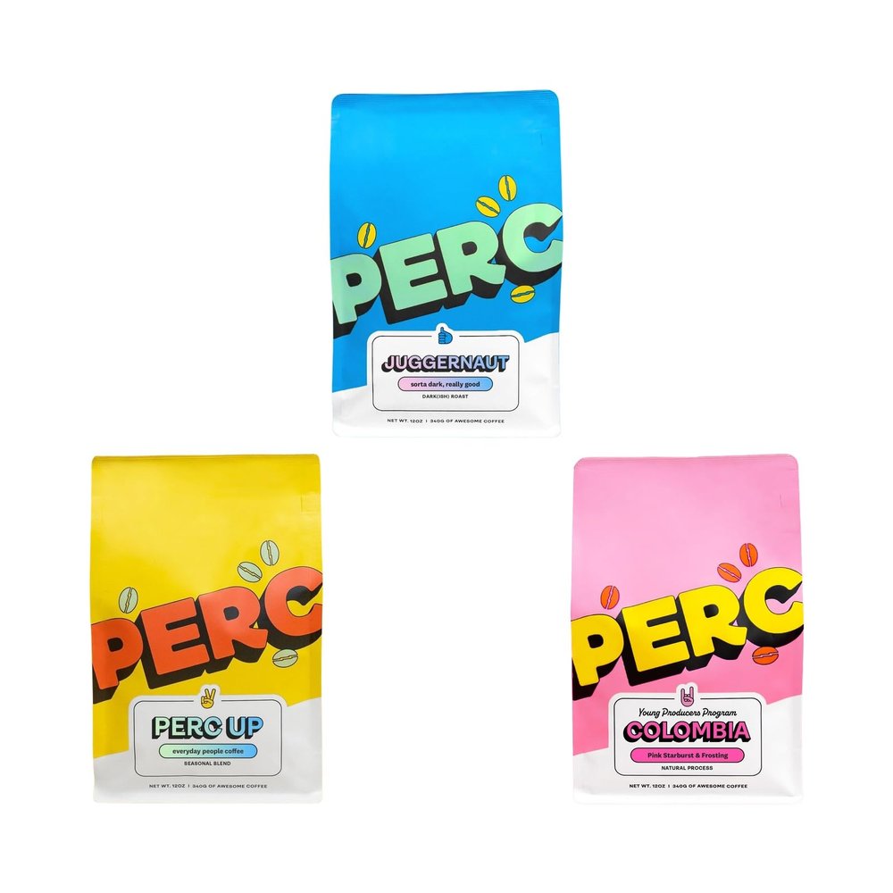 Bean Box Atlanta Coffee Sampler, 3-Pack - Roasted by Perc, Gourmet Arabica Coffee, Variety Pack - Whole Bean