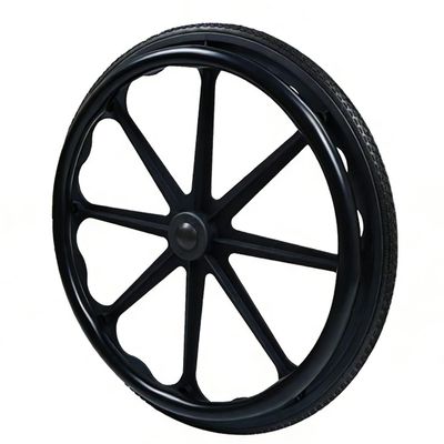 Wheel Chair Push Wheel Covers - 1 Pair 20/22/24inch Silicone Wheelchair Rim Covers, Non-Slip Wear-Resistant, Improve Grip and Traction (24 in,Black)