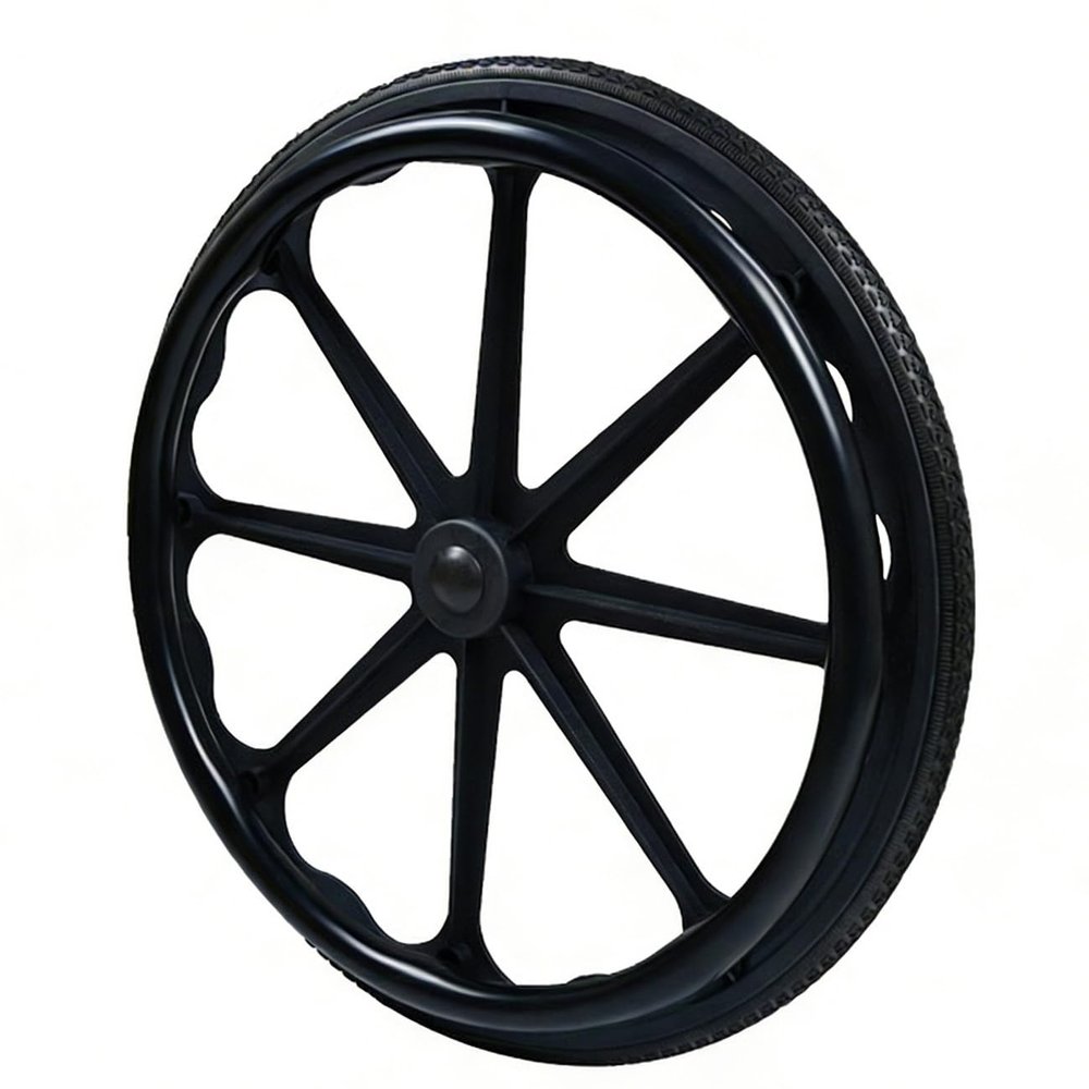 Wheel Chair Push Wheel Covers - 1 Pair 20/22/24inch Silicone Wheelchair Rim Covers, Non-Slip Wear-Resistant, Improve Grip and Traction (24 in,Black)