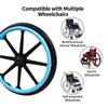 Wheel Chair Push Wheel Covers - 1 Pair 20/22/24inch Silicone Wheelchair Rim Covers, Non-Slip Wear-Resistant, Improve Grip and Traction (24 in,Black) view 4