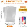 ZYLOP 50pcs Clear Cellophane Treat Bags - 6 x 10 Inches Cello Gift Bags with 60 Gold Twist Ties - Food Grade Plastic Packaging Bags for Cookies, Candy, Popcorn, Favors, Bakery & DIY Small Crafts view 2